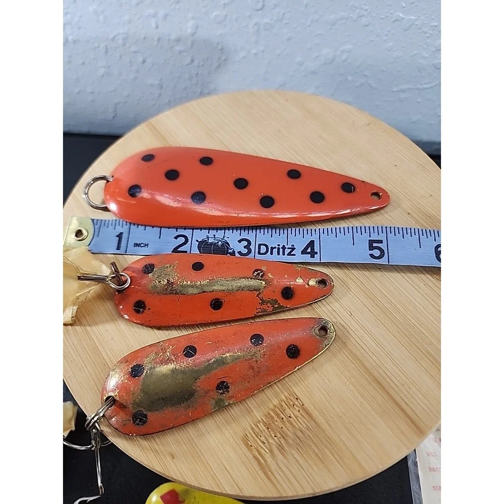 Vintage Len Thompson Spoon Size 3, 4 Walleye Pike‎ Bass Fishing Lures 3 Spoons